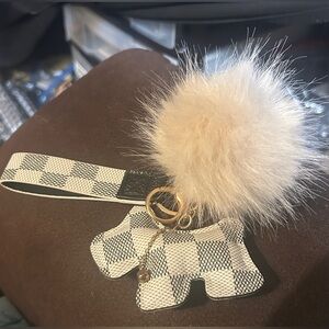 Scottie Dog with Pom Pom Keychain Bagcharm NEW
